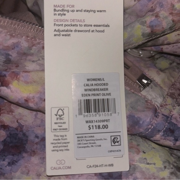 CALIA Windbreaker NWT - Picture 6 of 10